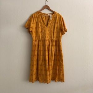 Plus Size Madewell Scalloped Eyelet Midi Dress